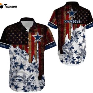 Dallas Cowboys Vintage US Flag Hawaiian Shirt