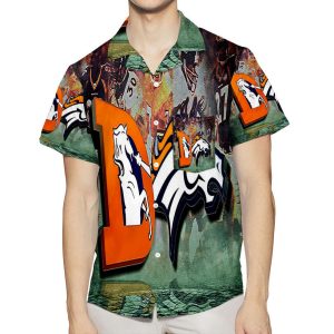 Denver Broncos Emblem v32 3D All Over Print Summer Beach Hawaiian Shirt With Pocket