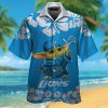 Detroit Lions Baby Yoda Short Sleeve Button Up Tropical Aloha Hawaiian Shirt Set for Men Women Kids