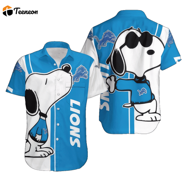 Detroit Lions DL Hawaiian Shirt Beach Shirt Snoopy Lover Pattern All Over Print