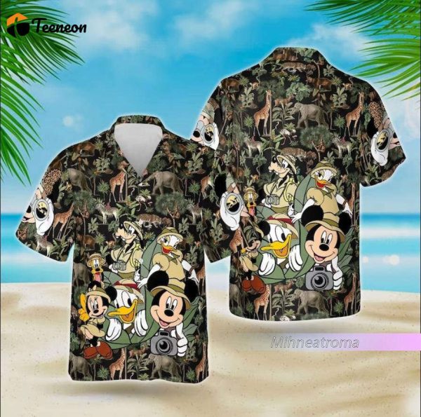 Disney Animal Kingdom Mickey and Friends Hawaiian Shirt