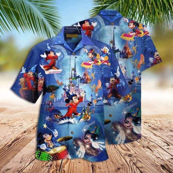 Disney Hawaiian Shirt Disney Wonderful Worlds Mickey Magic Hawaiian Shirt