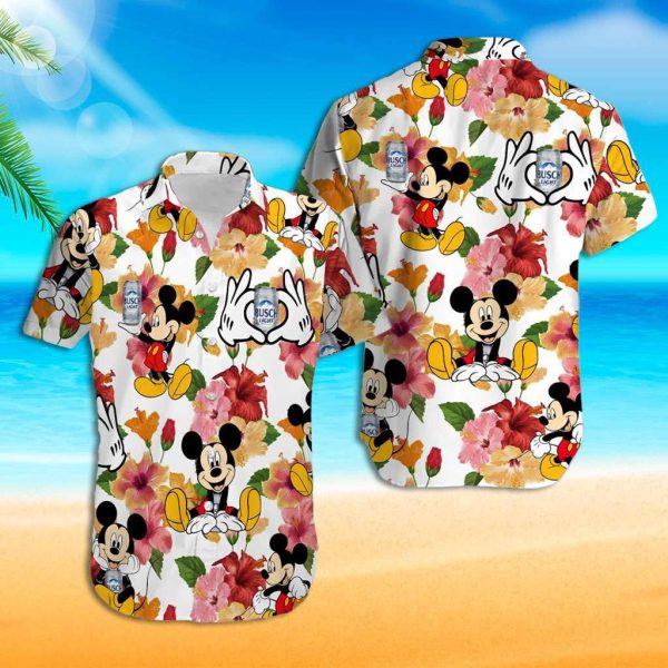 Disney Hawaiian Shirt Mickey Mouse And Busch Light Hawaiian Shirt