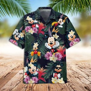 Disney Hawaiian Shirt Mickey Mouse Disney And Flower Summer Hawaiian Shirt