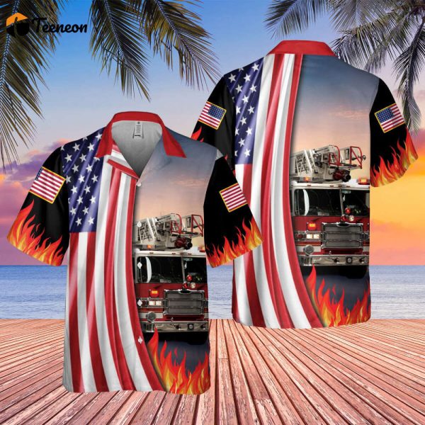 Firefighter Aloha Shirt Summer Casual Button-Down Shirts