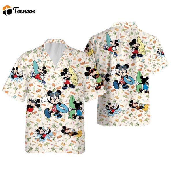 Funny Disney Beach Mickey Hawaii Short Sleeve Shirt