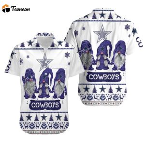 Funny Ugly Christmas Gnomes Dallas Cowboys 3D Hawaiian Shirt