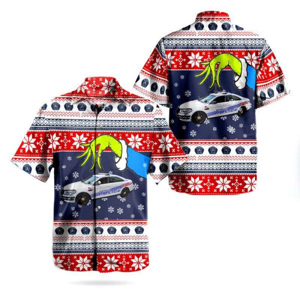 Gifts 2024Gifts 2024 Detroit Police Department DPD Police Car Ugly Christmas Hawaiian Shirt