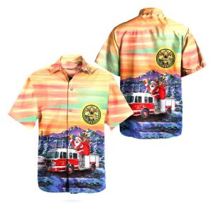 Gifts 2024Gifts 2024 San Francisco Fire Department (SFFD) Fire Engine Christmas Hawaiian Shirt