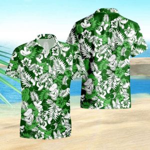 Green Hawaiian Shirt Mickey And Friends Floral Hawaiian Shirt