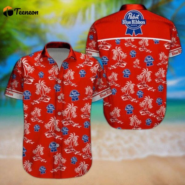 H Pabst Blue Ribbon Red Ala Hawaiian Shirt Gift For Men And Women