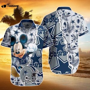 Limited Dallas Cowboys Mickey With Floral Pattern Hawaiian Shirt