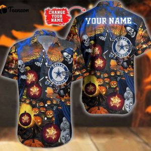 Limited Personalized Dallas Cowboys Halloween Night Graphic Hawaiian Shirt