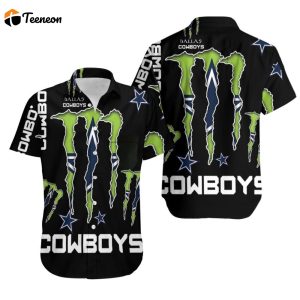 Logo Monster Energy Dallas Cowboys 3D Hawaiian Shirt