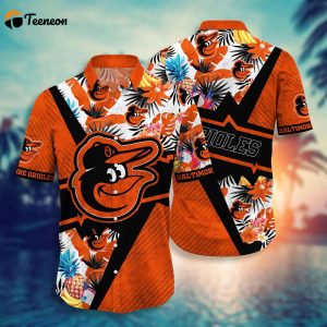 MLB Baltimore Orioles Hawaiian Shirt Flower Swing Into Sunset For Fans