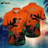 MLB Baltimore Orioles Hawaiian Shirt Flower Tropical Trees Pattern For Fans