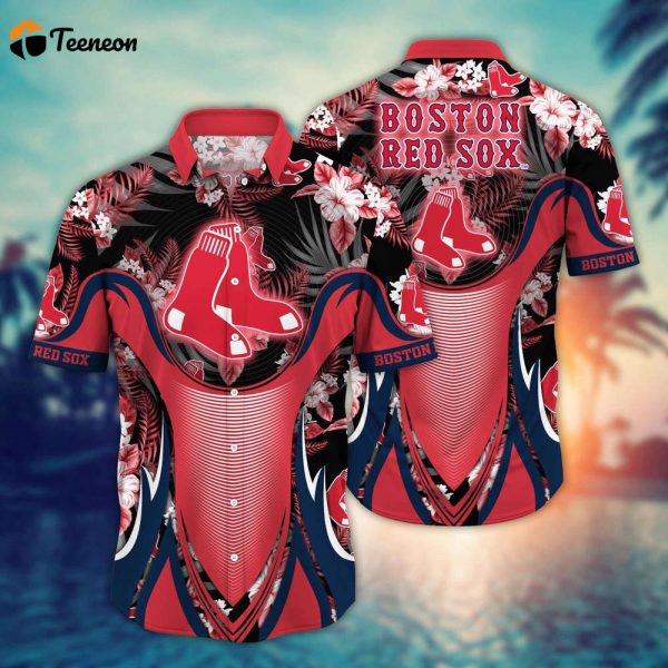 MLB Boston Red Sox Hawaiian Shirt Flower Grandstand Glamour For Fans