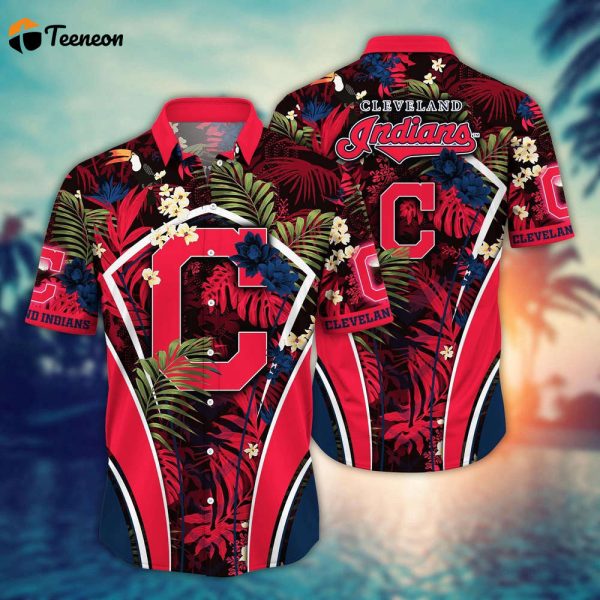 MLB Cleveland Indians Hawaiian Shirt Flower Strike A Style Pose For Fans