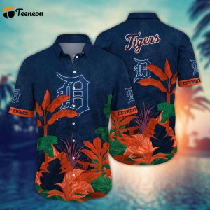 MLB Detroit Tigers Hawaiian Shirt Flower Tropical Trees Pattern For Fans