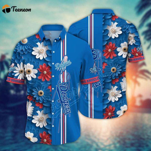 MLB Los Angeles Dodgers Hawaiian Shirt Floral Finesse For Sports Fans