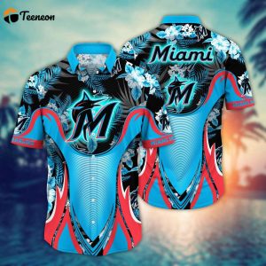 MLB Miami Marlins Hawaiian Shirt Flower Grandstand Glamour For Fans