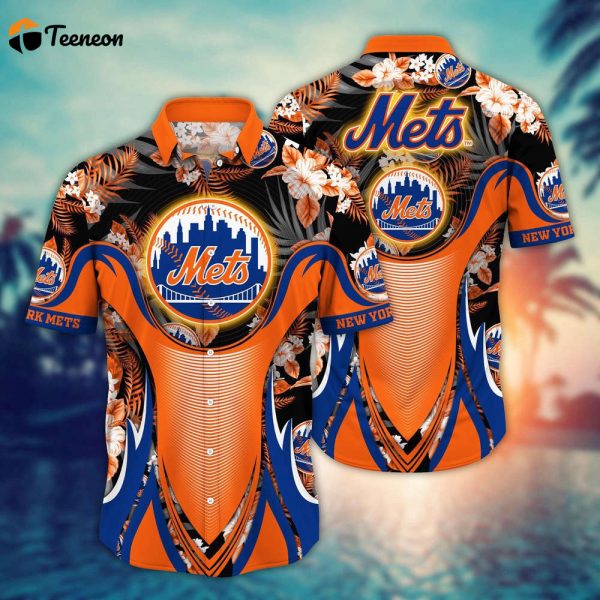 MLB New York Mets Hawaiian Shirt Flower Grandstand Glamour For Fans