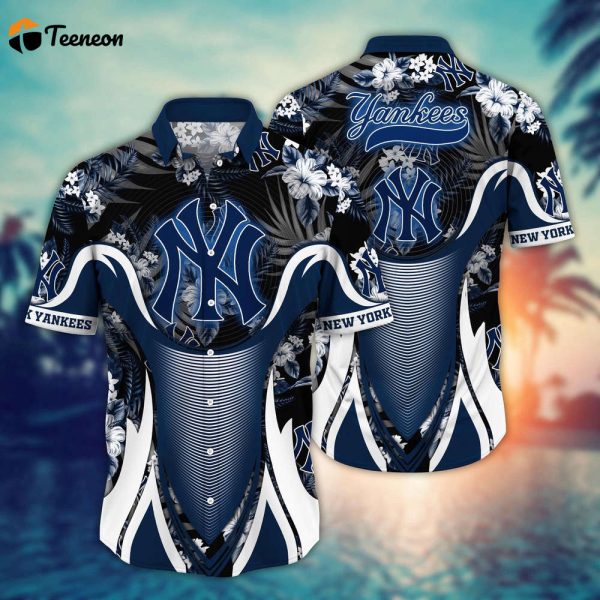 MLB New York Yankees Hawaiian Shirt Flower Grandstand Glamour For Fans