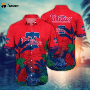 MLB Philadelphia Phillies Hawaiian Shirt Flower Tropical Trees Pattern For Fans