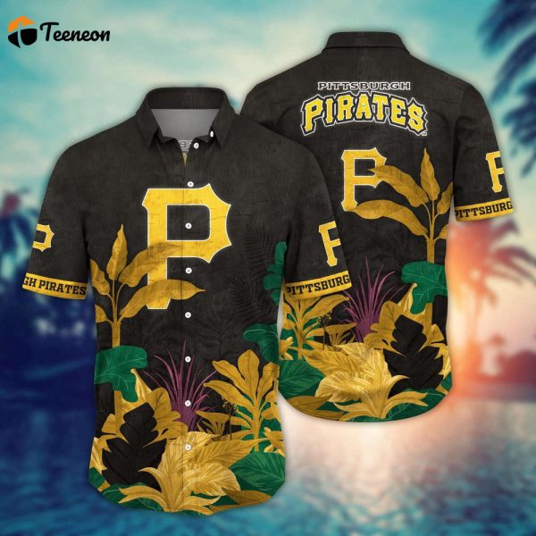 MLB Pittsburgh Pirates Hawaiian Shirt Flower Tropical Trees Pattern For Fans