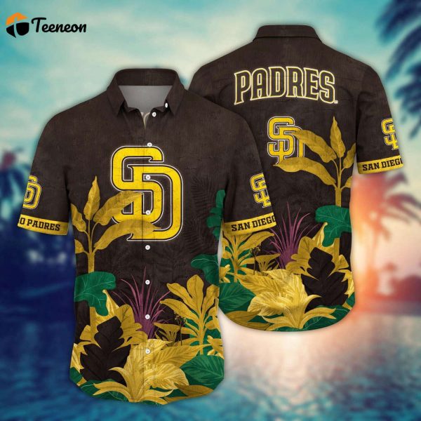 MLB San Diego Padres Hawaiian Shirt Flower Tropical Trees Pattern For Fans