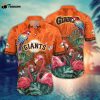 MLB San Francisco Giants Hawaiian Shirt Flower Pink Crane Pattern For Fans