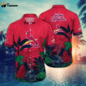 MLB St. Louis Cardinals Hawaiian Shirt Flower Tropical Trees Pattern For Fans