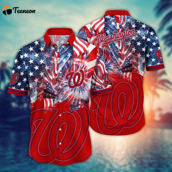 MLB Washington Nationals Hawaiian Shirt Flower Game Day Aloha MLB Style For Fans