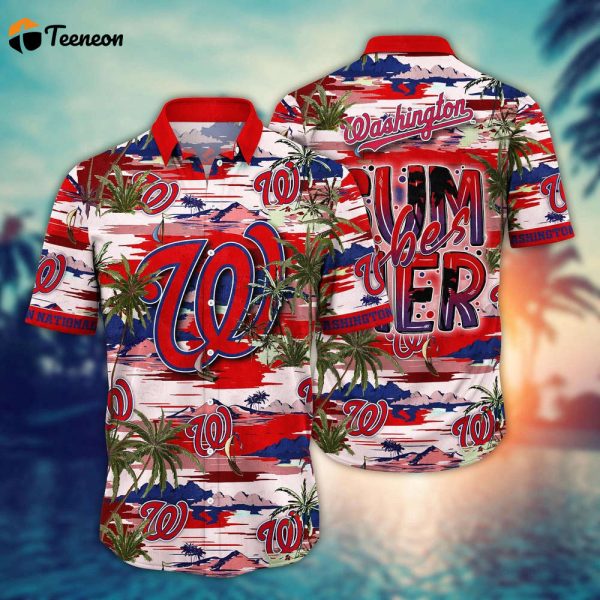 MLB Washington Nationals Hawaiian Shirt Flower Grand Slam in Hawaiianan Flair For Fans