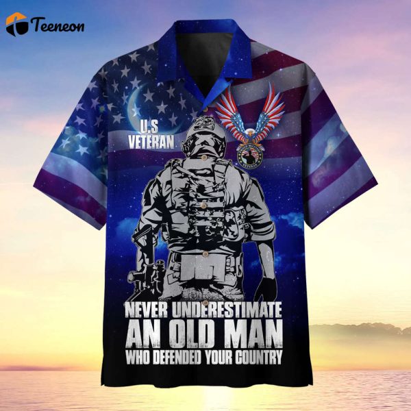 Never Underestimate An Old Man Who Defended Your Country Multiservice Hawaii Shirt For Men And Women