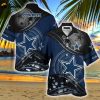 New Design Dallas Cowboys Floral Pattern Black And Navy Hawaiian Shirt