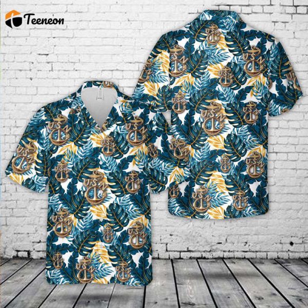 Old School Navy Chiefs Anchor Hawaiian Shirt Gift for Dad Father Days