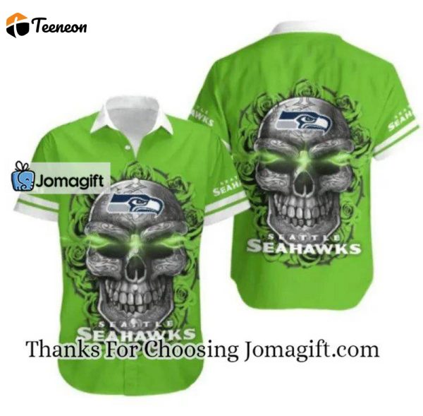 [Personalized] NFL Seattle Seahawks Green Skull Hawaiian Shirt Gift