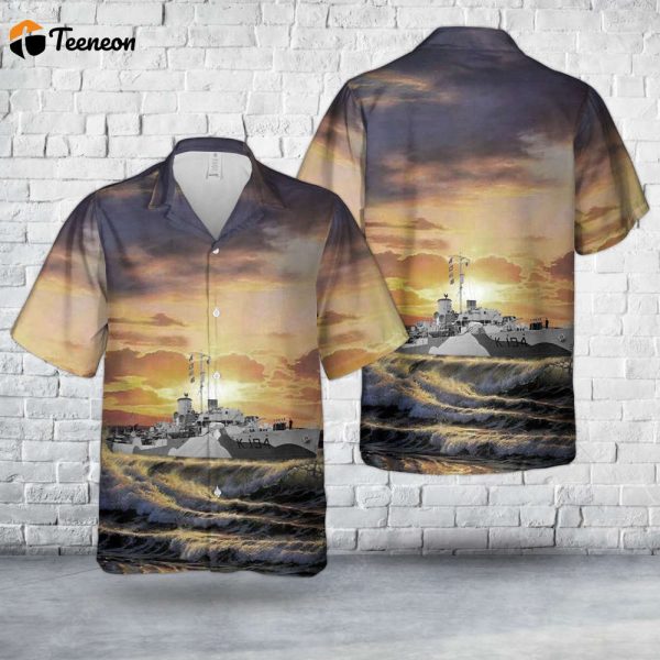 Royal Canadian Navy HMCS Fennel K194 Flower-class corvettes In WWII Hawaiian Shirt Gift for Dad Father Days