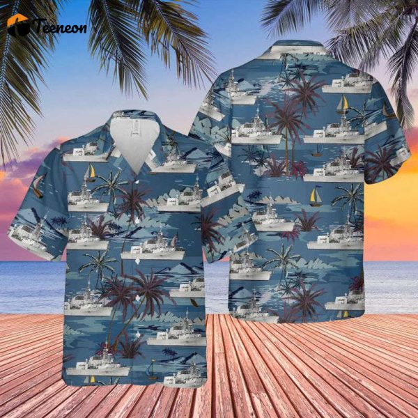 Royal Canadian Navy HMCS Ottawa FFH 341 Hawaiian Shirt Gift for Dad Father Days