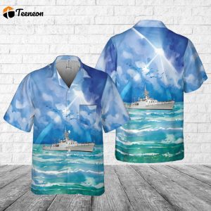 Royal Canadian Navy HMCS Qu’Appelle (DDE 264) Pocket Hawaiian Shirt Gift for Dad Father Days