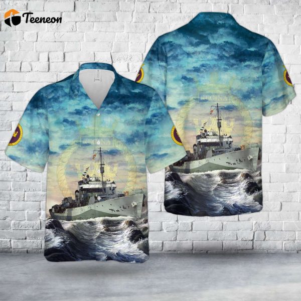 Royal Canadian Navy HMCS Regina (K234) Flower-class corvette In WWII Hawaiian Shirt Gift for Dad Father Days