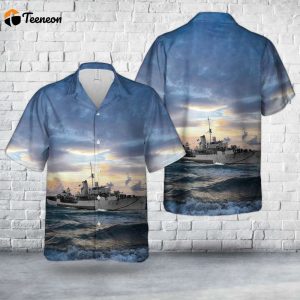 Royal Canadian Navy HMCS Vancouver (K240) Flower-class corvettes In WWII Hawaiian Shirt Gift for Dad Father Days