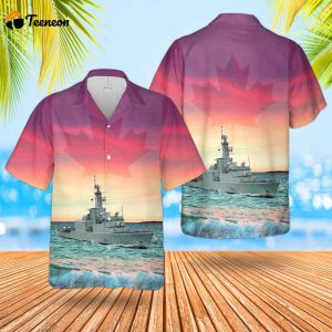 Royal Canadian Navy RCN HMCS Athabaskan DDG 282 Iroquois-class Guided Missile Destroyer Hawaiian Shirt Gift for Dad Father Days