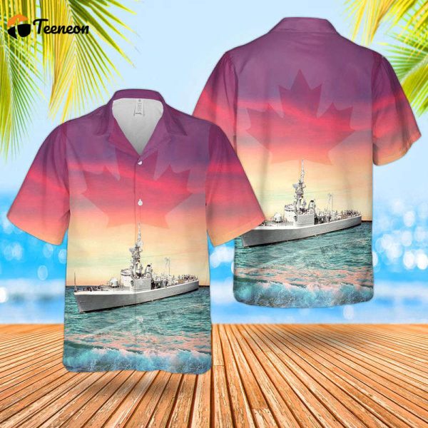 Royal Canadian Navy RCN HMCS Mackenzie (DDE 261) Mackenzie-class Destroyer Hawaiian Shirt Gift for Dad Father Days