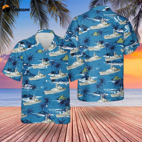 Royal Canadian Navy St. Laurent-class Destroyer escort Hawaiian Shirt Gift for Dad Father Days