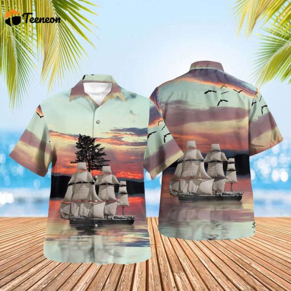 Royal Navy Corvette HMS Rover Hawaiian Shirt Gift for Dad Father Days