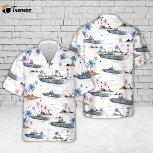 Royal Navy HMS Hermes (R12) Hawaiian Shirt Gift for Dad Father Days