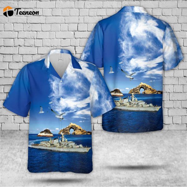 Royal Navy HMS Hermione (F58) Hawaiian Shirt Gift for Dad Father Days