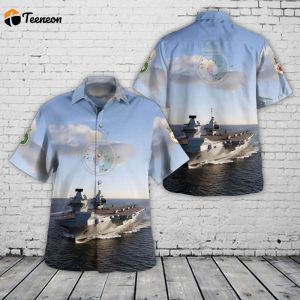 Royal Navy HMS Queen Elizabeth (R08) Hawaiian Shirt Gift for Dad Father Days